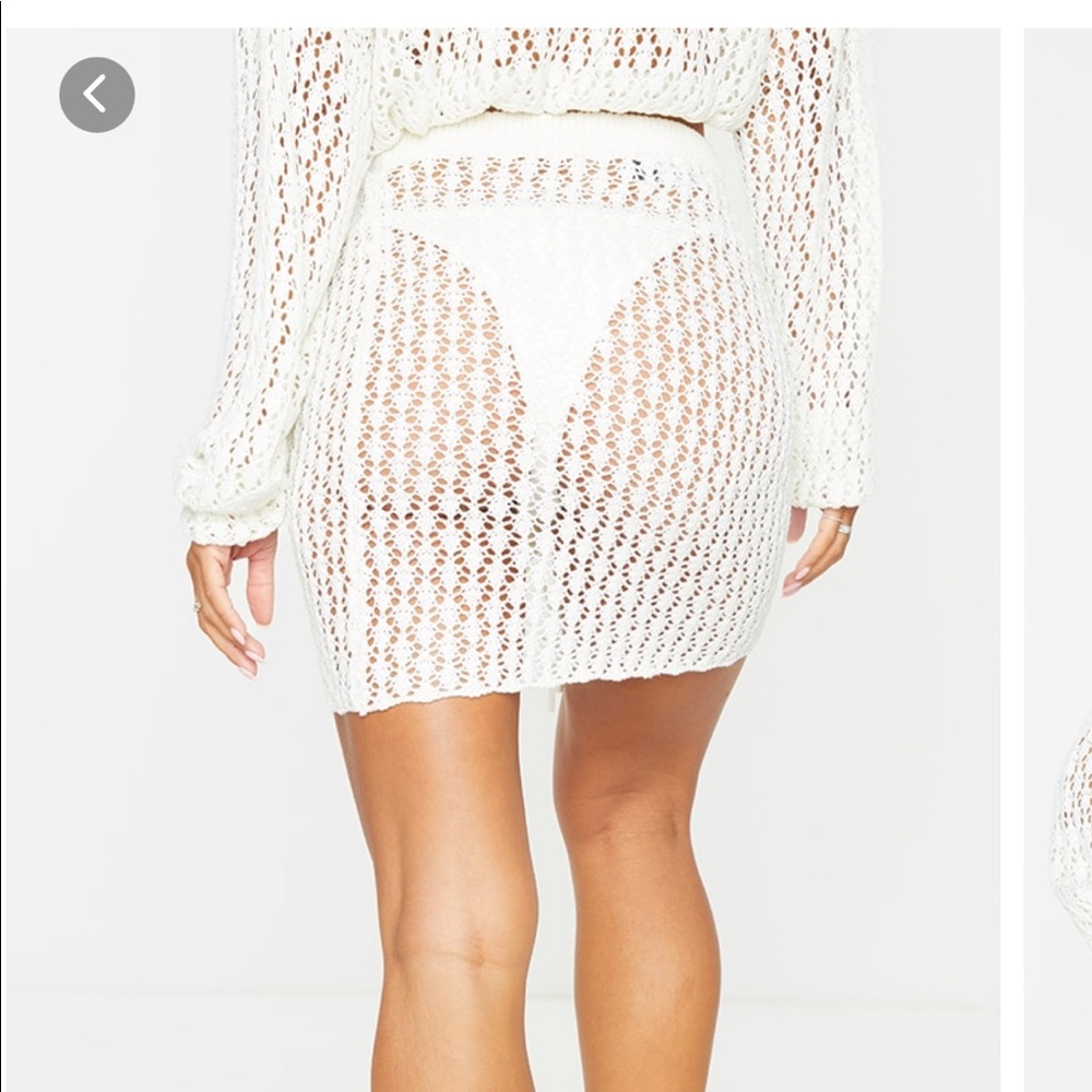 Cream Crochet Beach Cover Up - Picture 3 of 7
